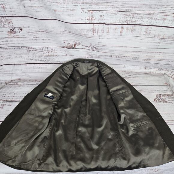 Oscar de la Renta Wool Tweed Blazer Mens 42R Brown Olive Hue Sport Coat Business - Picture 8 of 16